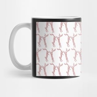 Boxing Hares - Soft Red Mug